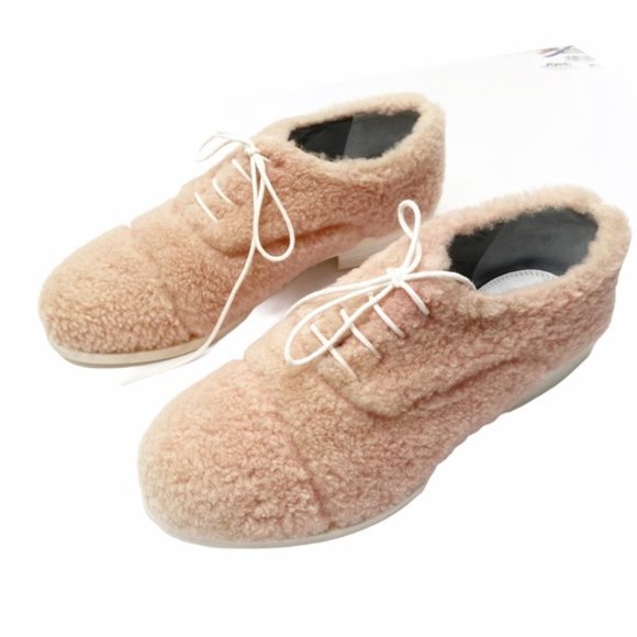 Amelie Pichard pink fluffy Oxfords made in France - Picture 2 of 7